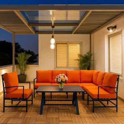 Outdoor Sofa set -Dal-COF-SET-007-160x90x74 CM-Aluminum-Orange  