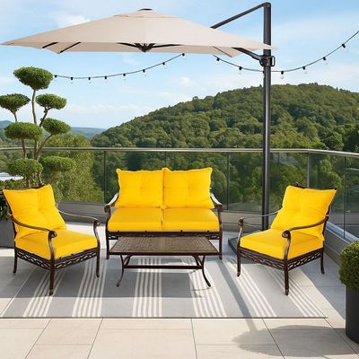 Outdoor Sofa Set -Phil-COF-SET-004-105x55x45 CM-Alminium-Yellow  