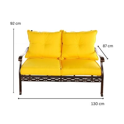 Outdoor Sofa Set -Phil-COF-SET-004-105x55x45 CM-Alminium-Yellow  