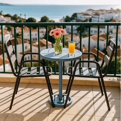 Schondor-Outdoor-Balcony set- Millan- 002-Black Chair- white table 