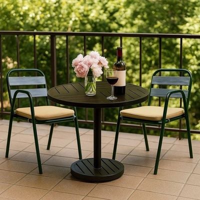 Schondor-Outdoor-Balcony set- Millan- 002-Black Frame-Beige cushion 