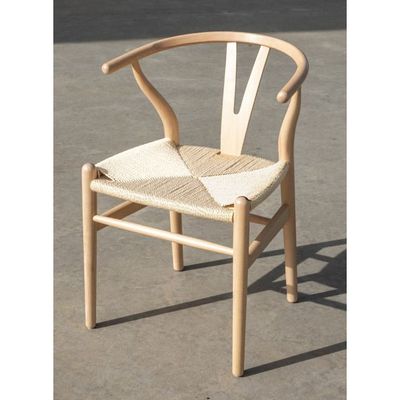 Nordic - Style Solid Wood Y - Chair with Woven Seat - Ideal for Home Dining & Living Spaces (1 piece)
