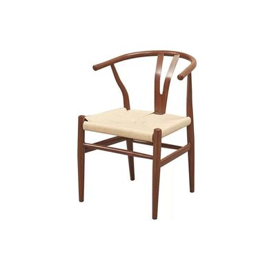 Nordic - Style Metal Chair Y - Chair with Woven Seat - Ideal for Home Dining & Living Spaces (1 piece brown)