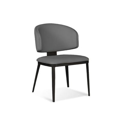 Minimalist Design Grey Dining Chair, Leather Upholstery, Comfortable & Durable(One Piece)