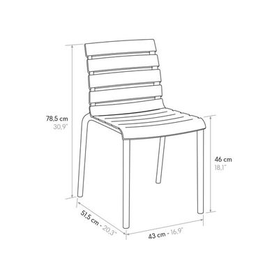 Outdoor Stackable Plastic Chair - Black, UV - Resistant for Patio, Garden & Backyard(One Piece)