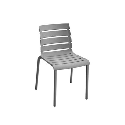 Modern Grey Outdoor Stackable Plastic Chair â€“ Weather - Resistant for Patio, Garden & Backyard Use(One Piece)
