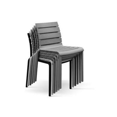 Modern Grey Outdoor Stackable Plastic Chair â€“ Weather - Resistant for Patio, Garden & Backyard Use(One Piece)