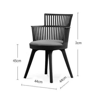 Modern White Plastic Armchair with Comfortable Cushion for Dining Room, Living Room, Home Office(One Piece)