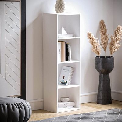 Bookcase and accessory Display Unit of wood 4Tier White