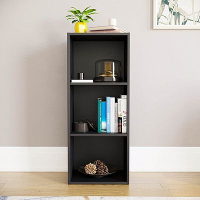 Bookcase and accessory Display Unit of wood 3Tier Black