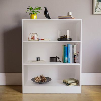Bookcase and accessory Display Unit of wood 3Tier White Big