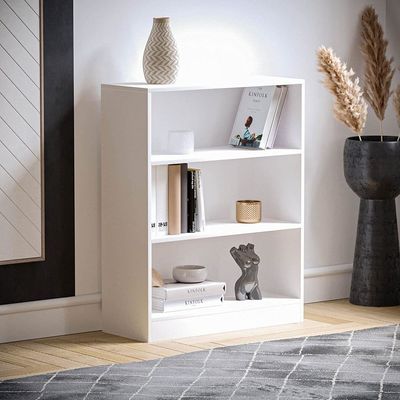 Bookcase and accessory Display Unit of wood 3Tier White Big