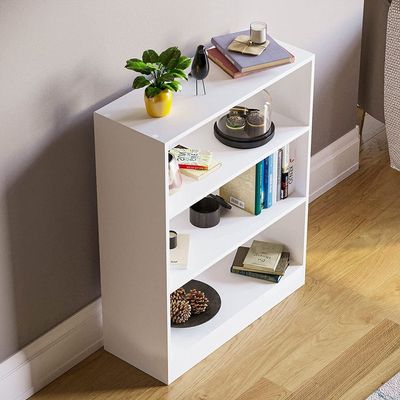 Bookcase and accessory Display Unit of wood 3Tier White Big