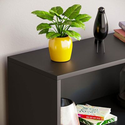 Bookcase and accessory Display Unit of wood 3Tier Black Big