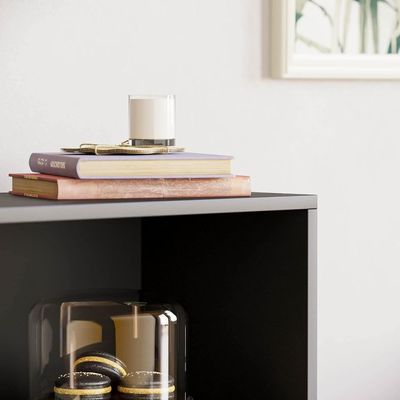 Bookcase and accessory Display Unit of wood 3Tier Black Big