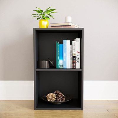 Bookcase and accessory Display Unit of wood 2Tier Black