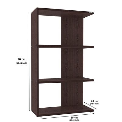 Wood Bookcase with 4 Bookshelf for Living Room and Bedroom and Office - 110cm -Black
