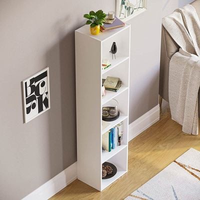 Bookcase and accessory Display Unit of wood 5Tier White