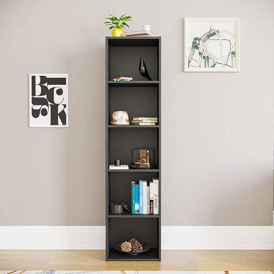 Bookcase and accessory Display Unit of wood 5Tier Black