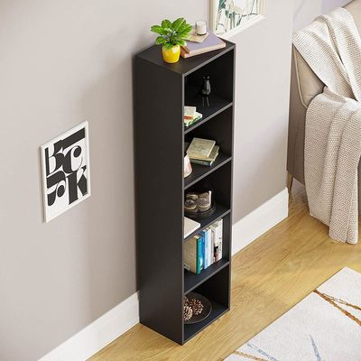 Bookcase and accessory Display Unit of wood 5Tier Black