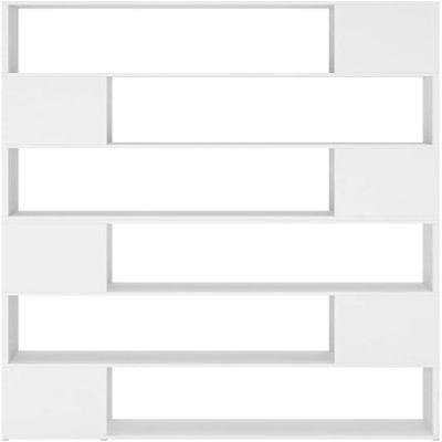 puraday Bookcase/Divider White 100 x 24 x 188 cm Wall Bookcase Wall Shelf Wooden Bookcase Modern Bookcase Room Divider Elegant and Classic Design