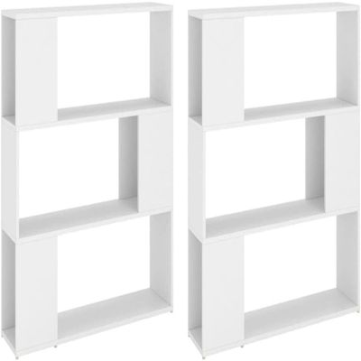 puraday Bookcase/Divider White 100 x 24 x 188 cm Wall Bookcase Wall Shelf Wooden Bookcase Modern Bookcase Room Divider Elegant and Classic Design