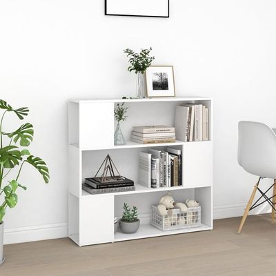 Puraday White Bookcase/Divider 100 x 24 x 94 cm Wall Shelf Modern Room Divider Elegant and Classic Design Puraday White Bookcase/Divider 100 x 24 x 94 cm Wall Shelf Modern Room Divider Elegant and Classic Design