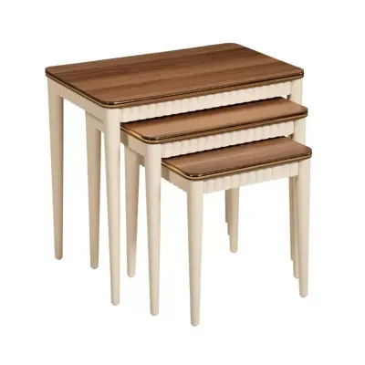 Lodos Walnut Cream Nesting Tables