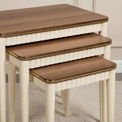 Lodos Walnut Cream Nesting Tables
