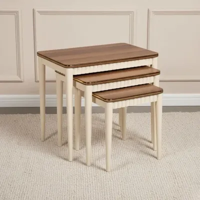 Lodos Walnut Cream Nesting Tables