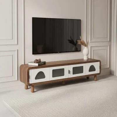 Advent Tv Unit Walnut Cream 200cm
