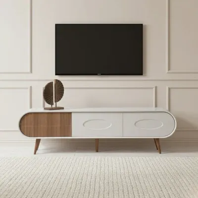 Discovery Tv Unit Cream Walnut 200cm