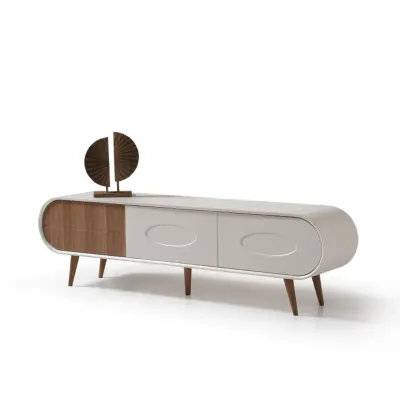 Discovery Tv Unit Cream Walnut 200cm