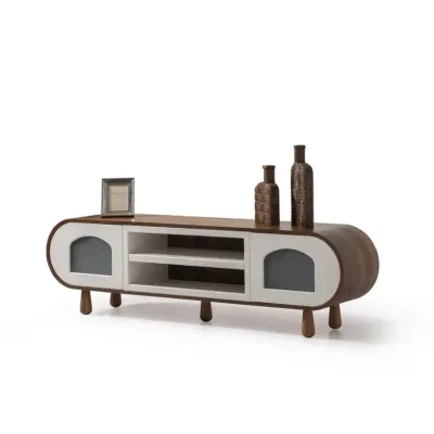 Glaze Tv Unit Walnut Cream 200cm