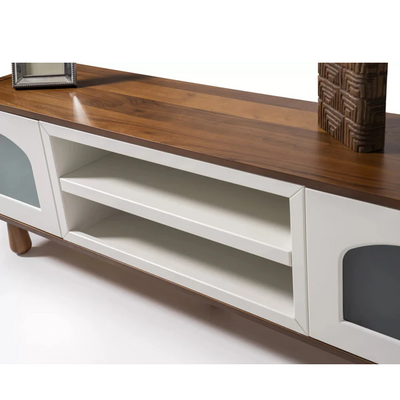 Glaze Tv Unit Walnut Cream 200cm