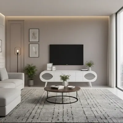 Trench Tv unit Cream 200cm Trench Tv unit Cream 200cm