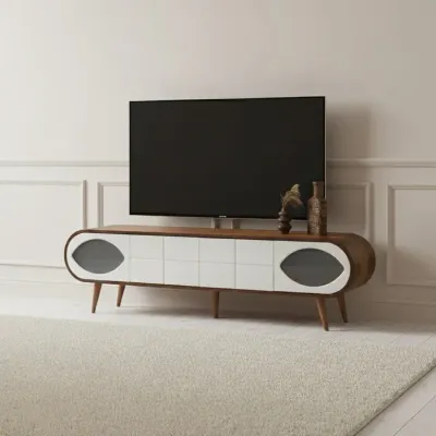 Trench Tv unit Walnut Cream 200cm
