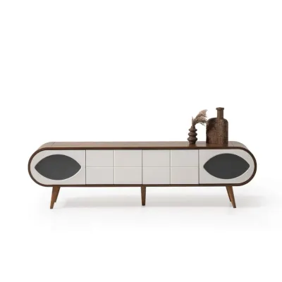 Trench Tv unit Walnut Cream 200cm