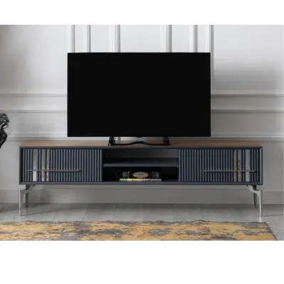 Lincoln Wooden Tv Unit Grey 200cm