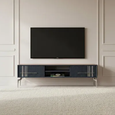 Lincoln Wooden Tv Unit Grey 200cm