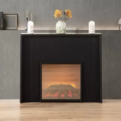Baker Fireplace Display Console Black