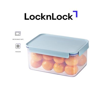 LocknLock Classic Plus Rectangle Food Container 4.4L – Mint, 4-Side Locking, Stackable & Leakproof
