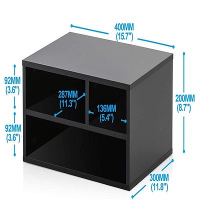 Printer Stands with 3 Storage Compartments Desktop Paper Organizer-Suitable for office and home-White