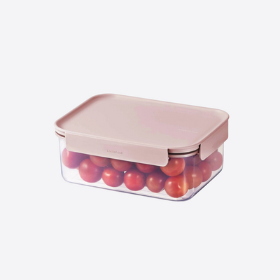 LocknLock Classic Plus Rectangle Food Container 1.65L – Pink, 4-Side Locking, Stackable & Leakproof