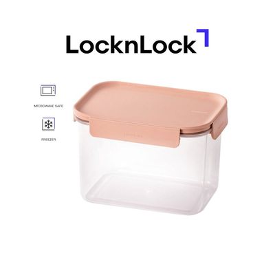 LocknLock Classic Plus Rectangle Food Container 2L – Pink, 4-Side Locking, Stackable & Leakproof