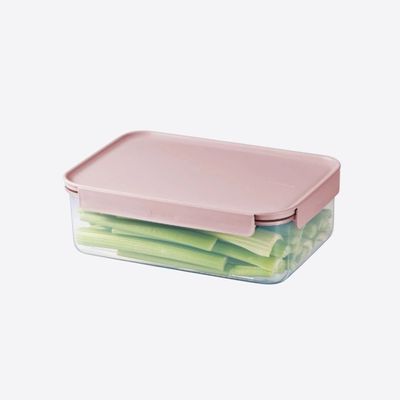 LocknLock Classic Plus Rectangle Food Container 2.8L – Pink, 4-Side Locking, Stackable & Leakproof