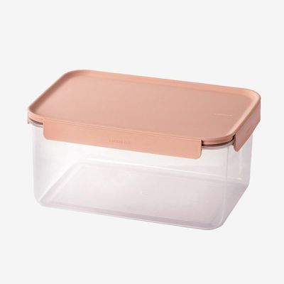 LocknLock Classic Plus Rectangle Food Container 4.4L – Pink, 4-Side Locking, Stackable & Leakproof