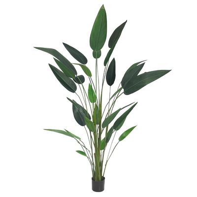 Artificial Faux Bird of Paradise Plant, 230cm Tall Realistic PVC Plastic Green Leaves Faux Plants with Pot & Flexible Stem, Everlasting, Maintenance-Free & Waterproof Fake Plants for Home Event