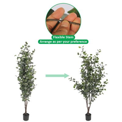 YATAI DECOR Artificial Eucalyptus Plant, 170cm Tall Realistic PVC Plastic Green Leaves Faux Plants with Pot & Flexible Stem, Everlasting, Maintenance-Free & Waterproof Fake Plants for Home Office Decor