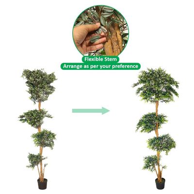 260cm Artificial Ficus Plant, Faux Plant with Flexible Green Leaves, Simulated Trunk & Pot, Waterproof Odorless Fake Plant, Maintenance-Free & Long-Lasting Fake Tree for Home Office Event Decor